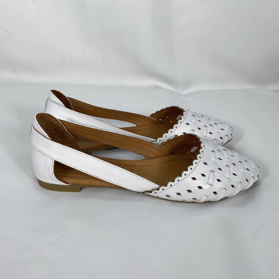 New Spring Step Eslora Flat 40 (US 9) Genuine Leather White Slip On Shoe - Image 4 of 4