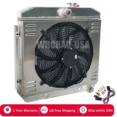 Radiator Aluminum Shroud Fan Relay For 1955-1957 Chevy Bel Air Nomad 3.8L L6 V8