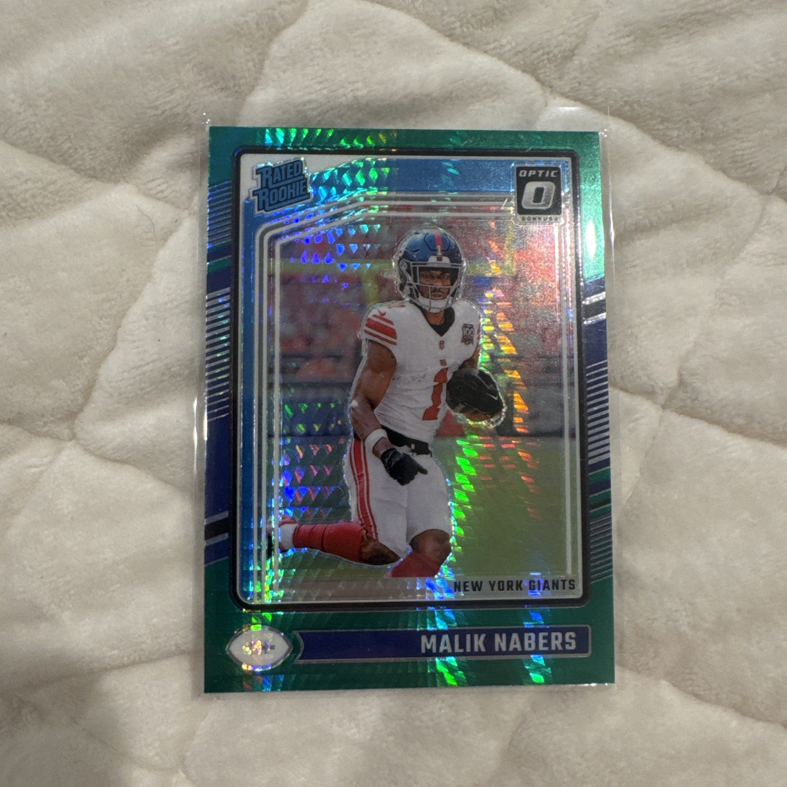 Malik Nabers 2024 Donruss Optic Green Hyper Prizm #271 Rated Rookie RC Giants