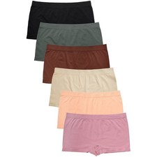 Pack of 12 Seamless Boy Shorts Panties for Women   Assorted Colors