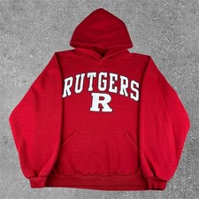 Rutgers Scarlet Knights Russell Athletic Hoodie Men L Red Collegiate Pullover