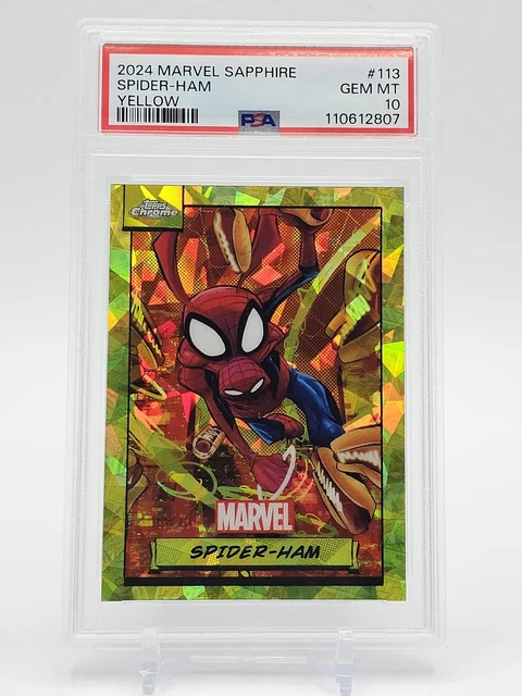 Spider-Ham 2024 Topps Chrome Marvel Sapphire Yellow /75 #113 PSA 10 Q2091