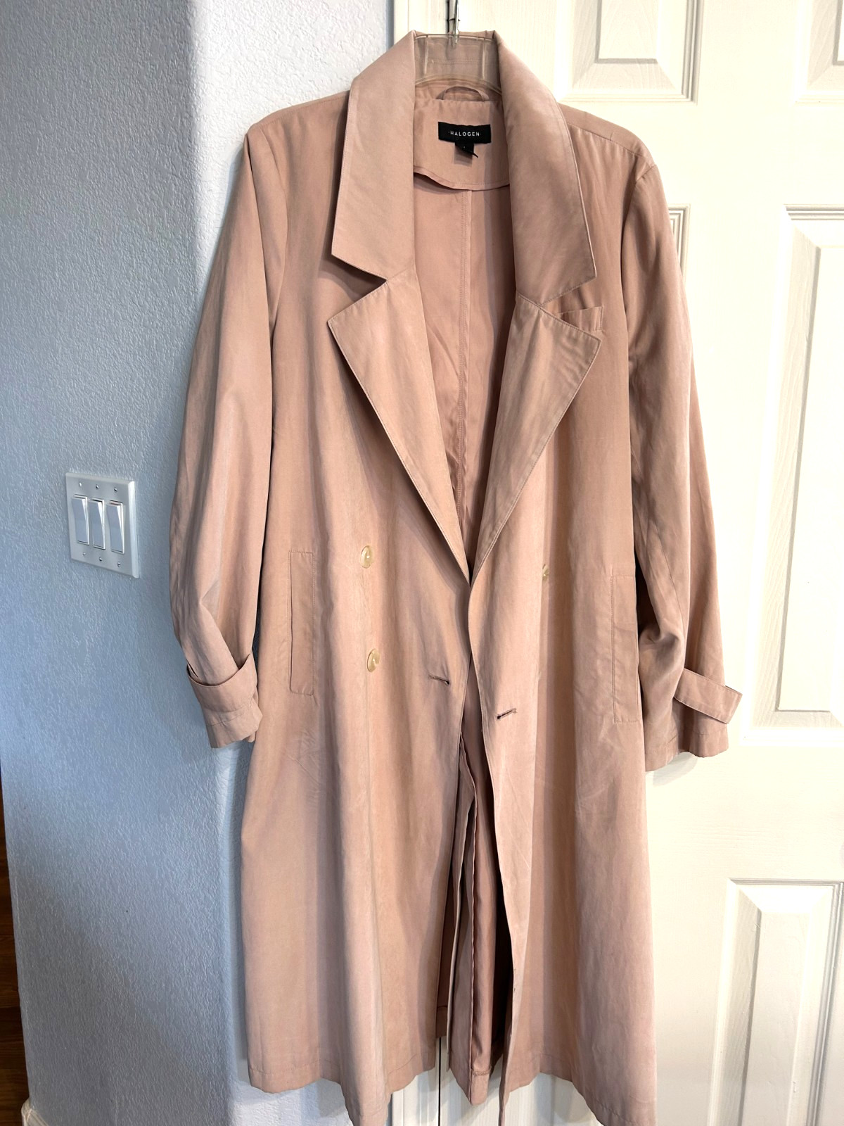 Halogen midi coat duster front double buttons col… - image 1