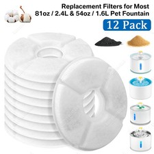 12 Packs Cat Water Fountain Filters Replacement Filters for Automatic Pet Fount