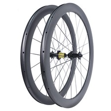 700C Lightweight Carbon Fiber Road Bike Wheelset Matte UD Disc Brake Clincher