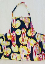 Handmade Colorful Fruit Print Kitchen Cooking Baking BBQ Bib Apron Front Pocket