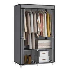 Portable Closet Wardrobe for Small Room 35-Inch Clothing Organizer Storage Rack