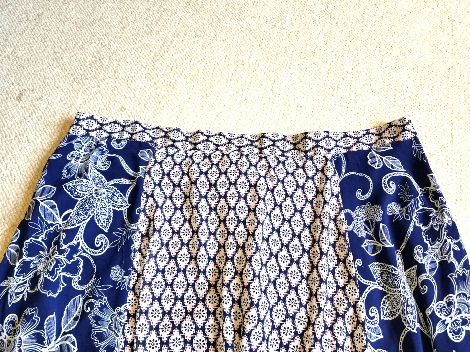 Mujer Falda-ROZ y Ali-azul marino/azul floral sedoso BOHO asimétrico midi lagenlook-24 Foto 2 de 4