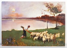 ⚜️ QUADRO FIRMATO R. SALINO LAGO PAESAGGIO PASTORALE DIPINTO OLIO TAVOLA NOVARA