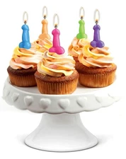SUPER FUN PENIS PARTY CANDLES 5 COLORFUL PIECES GAG GIFT NOVELTY ITEM