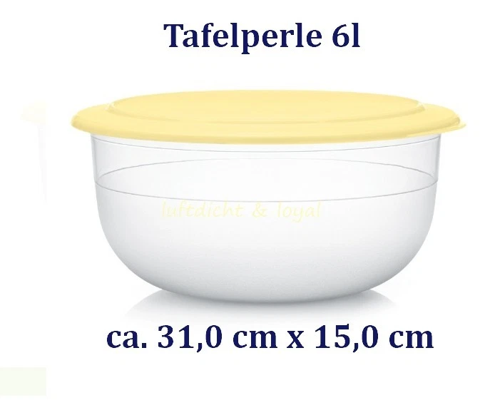 Tupperware Table Pearl 6L Table Pearl Bowl Yellow Salad Serving Bowl