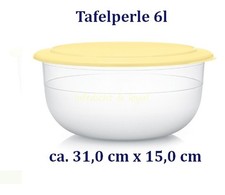 Tupperware Tafelperle 6 l Tafelperle Schüssel gelb Salat Servierschüssel
