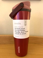 NEW Owala "Poinsettia" 30oz Sway Matte Metallic Shimmer Burgundy Red Holiday