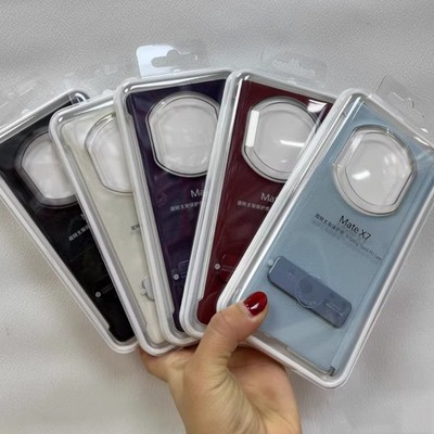 Luxury PU Leather Rotating Stand Back Cover W/t Central Axis For Huawei Mate X7