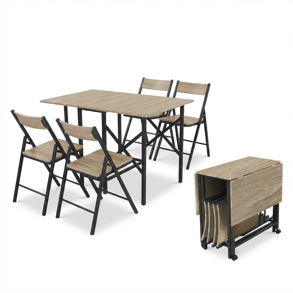 Set Tavolo e 4 Sedie Pieghevoli HEMAX