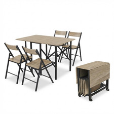 Set Tavolo Pranzo Pieghevole Salvaspazio Cucina Mobile 120x80x75 cm
