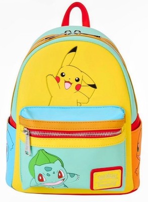 LOUNGEFLY POKÉMON PIKACHU & CHARACTERS COLOR BLOCK BACKPACK NWT