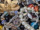 Vintage & Mod Some Signed Costume Jewelry Lot Small Priority Box FULL #154