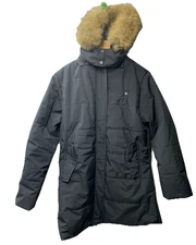 Genovega Women's Heated Jacket Long Sleeve Black Size L with Hood and Pockets