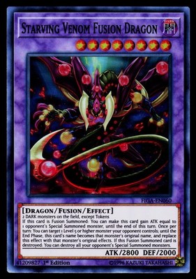 Yugioh! Starving Venom Fusion Dragon FIGA-EN060 Super Rare 1st Ed VLP