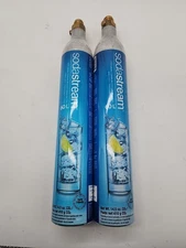 LOT 2 EMPTY SodaStream CO2 Cylinder Replacement Canisters 60L 14.5oz Containers