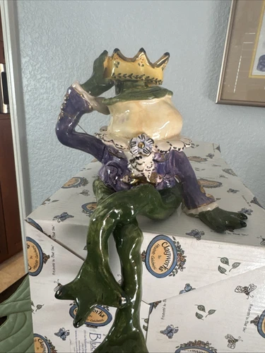 Blue Sky Clayworks Frog Prince Shelf Sitter Tea Light Signed Erica Goldminc