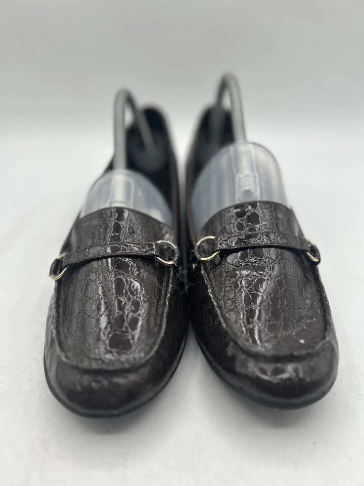 Mocasines Classique Para Mujer Talla 10M Negro Charol Zapatos Sin Cordones Punta Redonda Foto 2 de 4