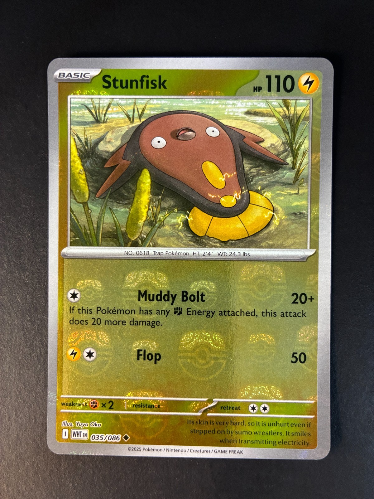 Pokemon TCG - Stunfisk 035/086 (Master Ball Pattern) Uncommon SV: White Flare NM