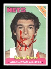 1975-76 Topps ABA   #231 Swen Nater signed autograph EXMT crisp red paint pen  B