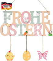 Osterdeko Holz TüRschild Frohe Ostern FüR HaustüR Dekorativ Zum AufhäNgen