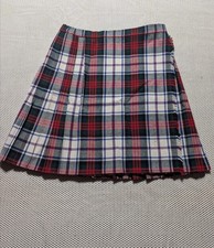 Vntg 60s 70s St. Michaels British Pleated Plaid School Girl Skirt Sz 26-28 Waist