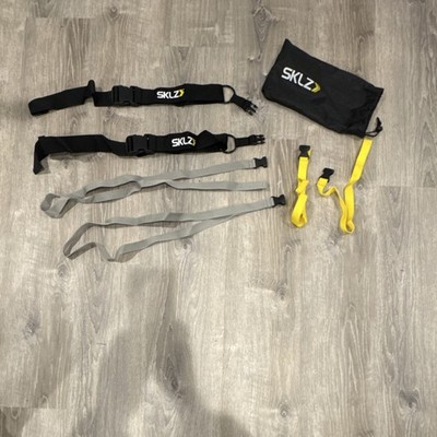 SKLZ Resistance Trainer Set, Adjustable Nylon Straps, Black/Gray/Yellow, Bag