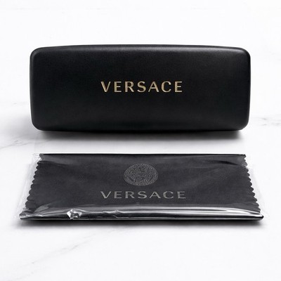 Versace Black Leather Logo Eyewear Case Versace Authentic Black Hard Eyeglass Case With Rare Versace  main image 3