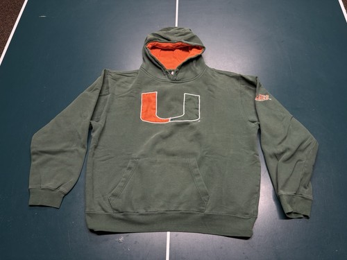 Miami Hurricanes NCAA Stadium Athletics Stitched Pullover Hoodie Size Large