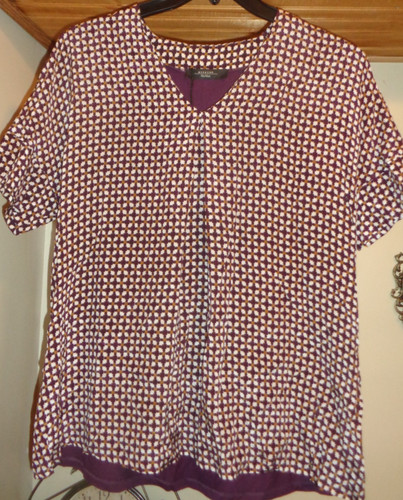 WEEKEND MAX MARA PURPLE "GALLURA" SILK/JERSEY BLOUSE TOP NWT SZ L