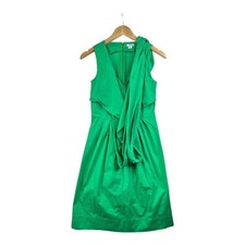 J. by J. Crew Sleeveless Wrap-top Pleaded dress In Kelly Green Front Tie Size 0