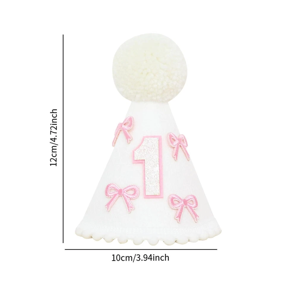 1er Sombrero de Cumpleaños Suave Foto Accesorios Boho Decoraciones de Cumpleaños para Niños Niñas Foto 3 de 4