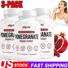 3PACK Auniva Pomegranate Extract Capsules, Natural Pomegranate Supplement US