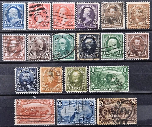 US Stamp Collection 1895-1898 Lot of 19 Scott # 264/289 Used
