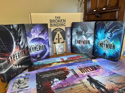 Dan Simmons Hyperion Cantos Books 1-4 Broken Binding + Rare Holographic Card
