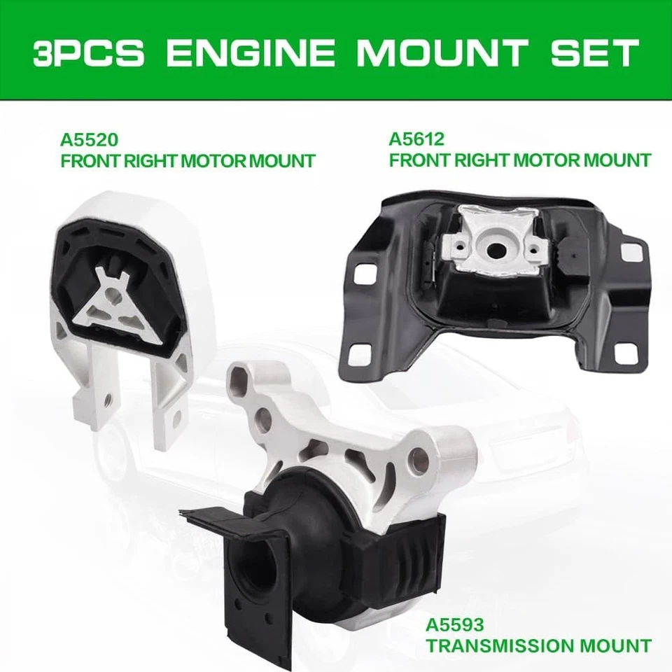 Kit de montaje de motor y transmisión 3 piezas Ford Escape 2013-2019 Transit Connect Foto 2 de 4