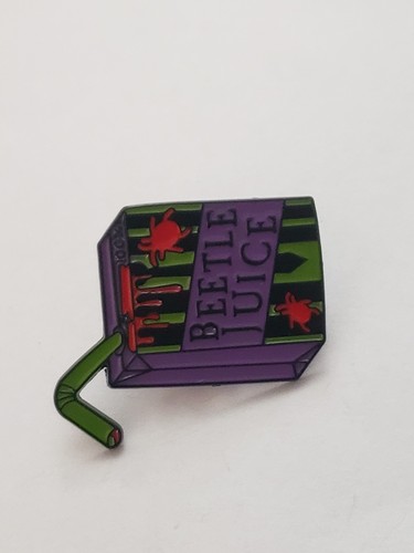 Beetlejuice Purple Juice Box Enamel Lapel Hat Bookbag Pin Brooch Badge - Picture 2 of 7
