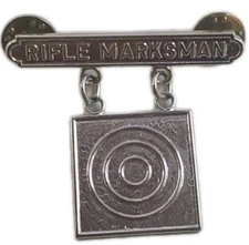 US Rifle Marksman OEC-281 Medal - Badge with Pin Catch 2 X 1.75 Inch