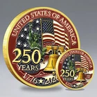 United States of America 250 Years Liberty Bell Gold Challenge Coin 1776-2026