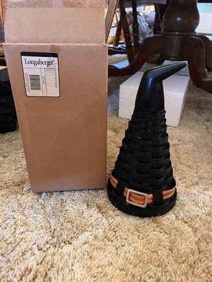 Longaberger NIB 2011 Black Witches Basket weave Hat Rare