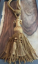 Fringe Tassel Curtain Drapery Tieback Gold Single Bullion Premium Elegant NEW