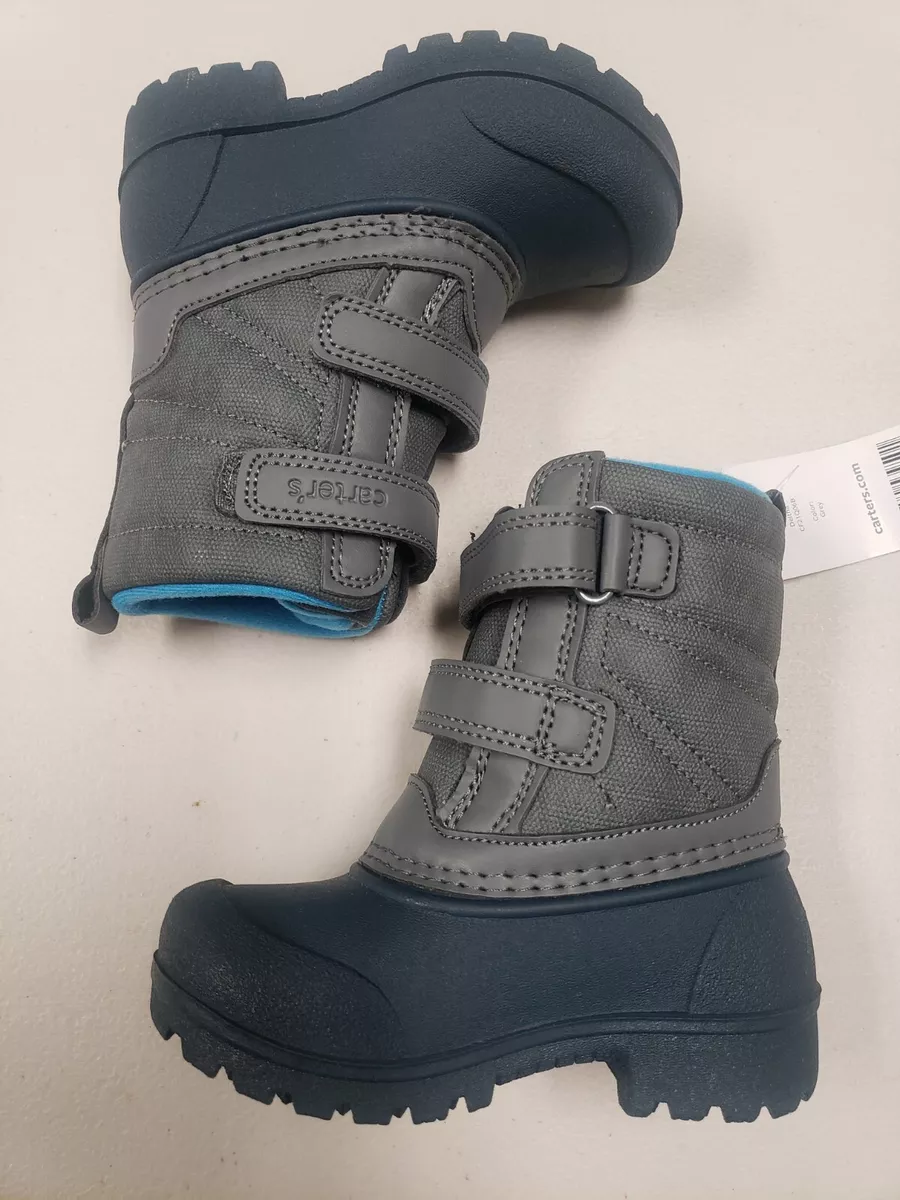 Carter's Boy's Deltha Warm Winter Snow Boots Blue Gray Size 6