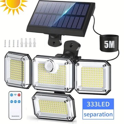 2PCS 333 LED Solar Lights Outdoor Waterproof Motion Sensor Security Wall Lamp
