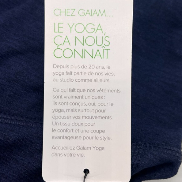 Gaiam Blue Heather Petal Marled Yoga Legging Women's Size Small w/Side Pockets