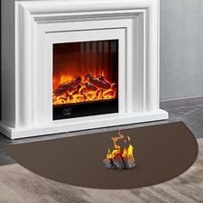 Fireproof Hearth Rug 48x28 inch for Fireplace Wood Stove Indoor Outdoor Brown